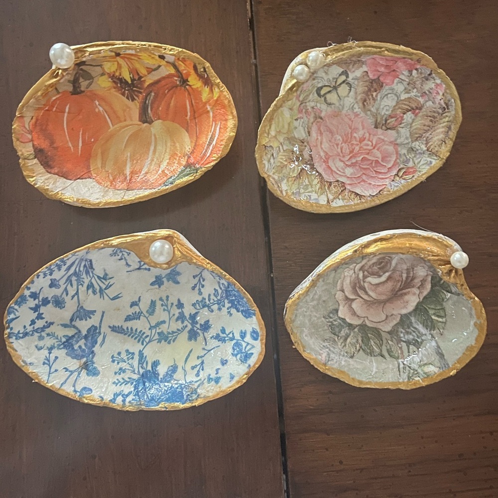 Decorative Floral and Pumpkin Trinket Dishes $8 each